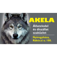 Akela Állateledel és Díszállat Szaküzlet logó, embléma
